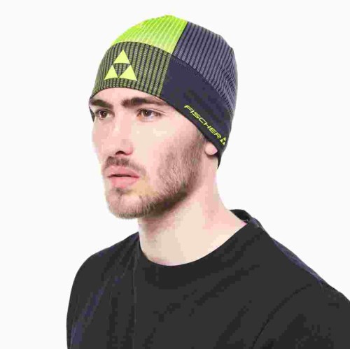 Czapka narty biegowe Fischer Lahti ciepła, czarno-żółta G93322