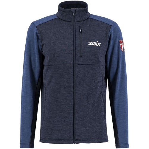 Bluza męska na narty biegowe Swix Infinity midlayer M, 16091-75400 kolor lake- blue