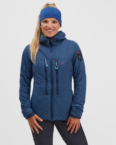 Silvini Lupa damska kurtka wiatroszczelna na narty biegowe i skiturowe ocieplana PrimaLoft® Gold 80g, kolor Navy