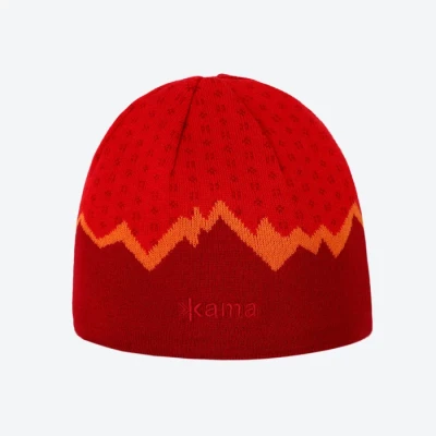 Czapka Kama A169 bordo 124, 50% Merino, wkładka Thermolite  roz. XL