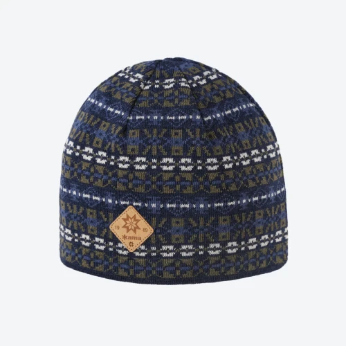 Czapka wełna merino 100% Kama A184 granatowa