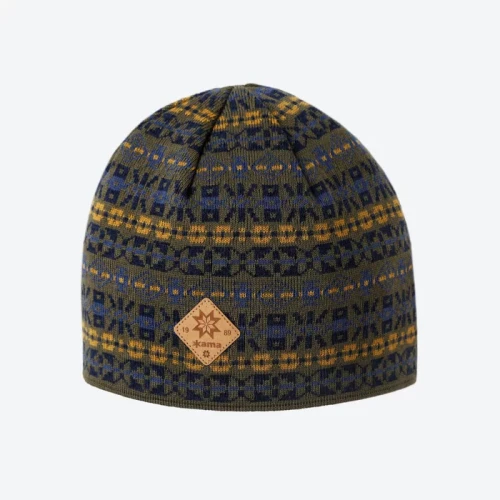 czapka wełna Merino 100% Kama A184 ciemno zielona