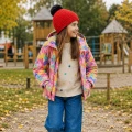 czapka dziecięca czerwona wełna merino.webp