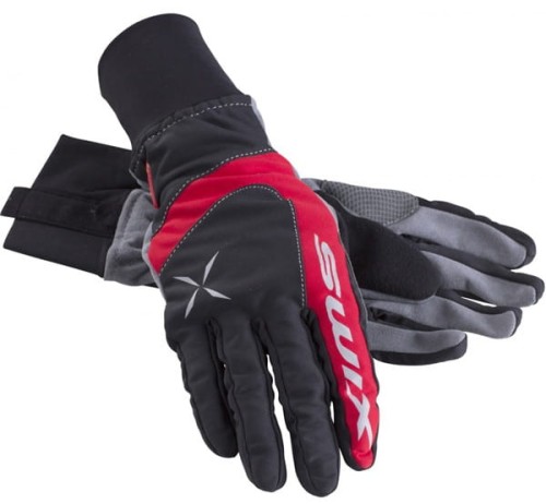 Rękawice na narty biegowe Swix Gore XC 1000 damskie, cienkie, kolor czarno-czerwone H0306