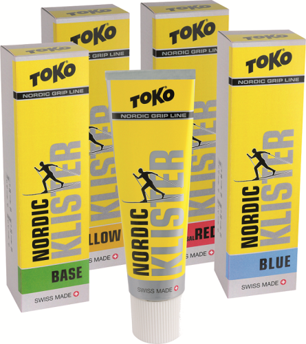 Smar odbiciowy klister Toko zestaw 1-bazowy, 1-żółty 1- czerwony 1-niebieski (4 x 55 gram)
