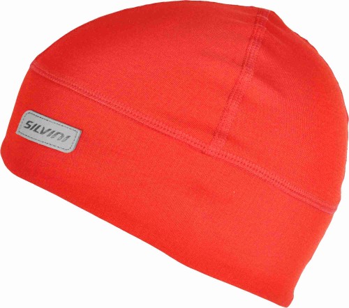 Funkcjonalna czapka umiarkowanie ciepła na narty biegowe i do biegania Silvini Paglia czerwona