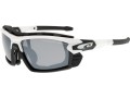 Okulary sportowe z polaryzacją Goggle Glaze T557-2P, soczewka lustrzana srebrna kat. 3, ramka biała mat