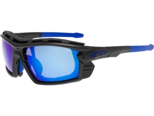 Okulary sportowe z polaryzacją Goggle Glaze T557-3P, soczewka niebieska kat. 3, ramka czarno niebieska mat