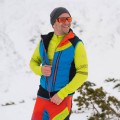 Bluza męska NORTHFINDER Bukovec ski-touring, biegi, backcountry aktywny komfort oraz kamizelka NORTHFINDER Polartec Alpha direct 2,5L VHAN czarno-niebieska