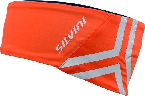 Średnio ciepła opaska sportowa z windstoperem i oddychającym panelem na czole Sivini Abe UA1309-60322 kolor orange-navy