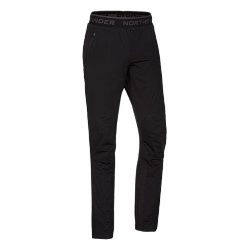 Męskie spodnie biegówkowe i skitourowe NORTHFINDER active sport Polartec® Power Stretch® PRO PIETRO czarne