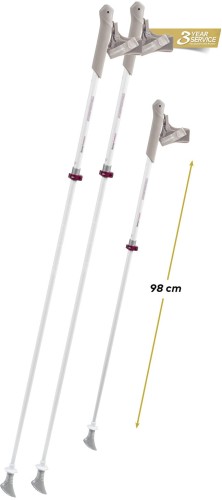 Kije nordic walking regulowane Komperdell Sarma Powerlock aluminiowe, kolor perłowy