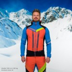 Męska kamizelka termoaktywna na skitury i biegówki NORTHFINDER Polartec Alpha direct 2,5L VHAN czarno-pomarańczowa