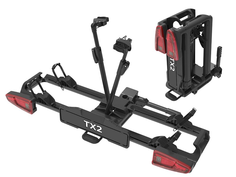 Platforma rowerowa Spinder TX2 LED zamontowana na haku samochodu